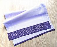Úžitkový textil - Utierka s háčkovanou krajkou, fialová - 14328517_