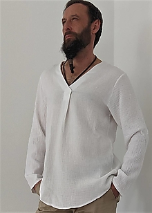 Pánske oblečenie - Bavlnená košeľa Sveták - L biela - 14329917_