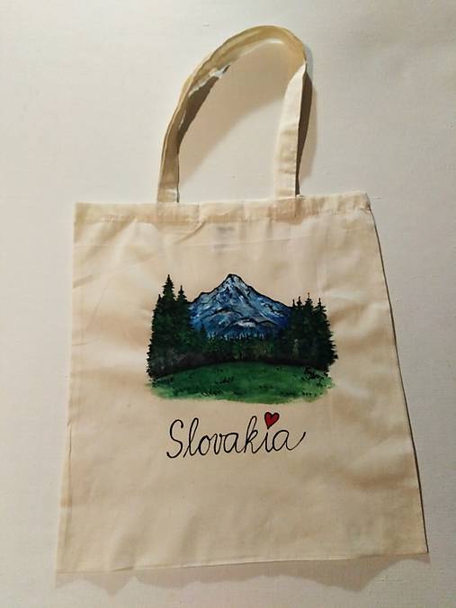 Hory...  Slovakia - maľovaná nákupná taška