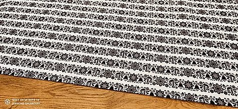 Textil - Bavlnená látka - Folk- cena za 10 centimetrov (Čierno-biela) - 14335214_