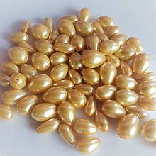 Korálky - voskované perly-kvapky - 50gramov (Zlatá) - 14332836_