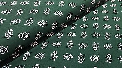 Textil - Bavlnená látka biele margarétky (Na zelenej) - 14339587_