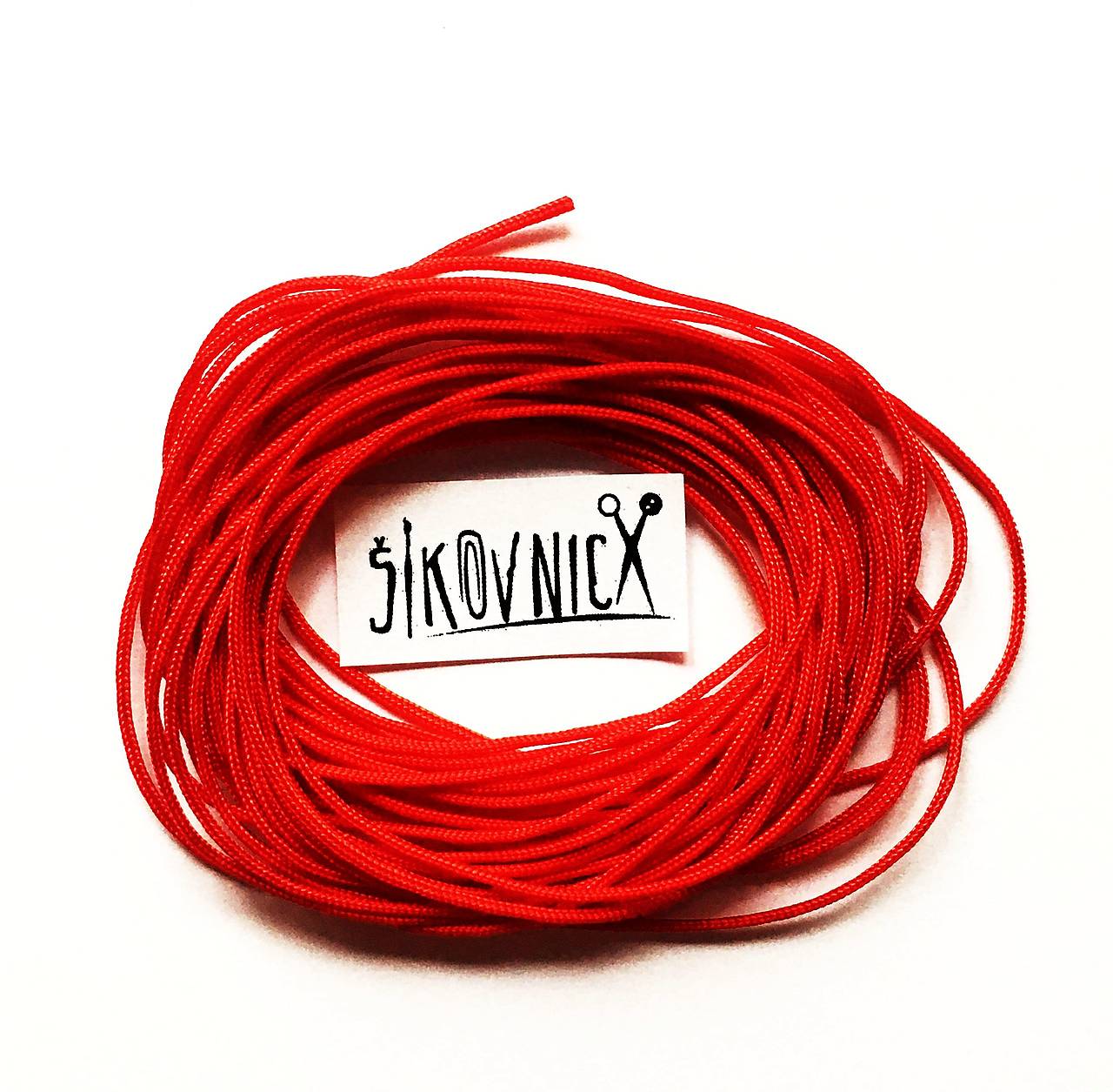 Nylonová šnúrka na shamballa náramky, 1 mm, návin 5 m  (červená krvavá 12)