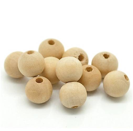 Korálky - Drevená korálka 10 mm - Natur - 14339167_