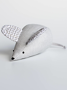 Hračky - Myška sivo - tyrkysová (Myška so sivými uškami - cik cak) - 14337008_