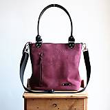 Veľké tašky - Kožená kabelka Klasik Daily *Burgundy* - 14338388_