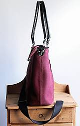 Veľké tašky - Kožená kabelka Klasik Daily *Burgundy* - 14338400_