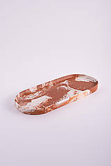 Nádoby - Jesmonite dizajnová tácka, Marble&dust terracotta - 14338258_