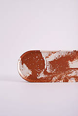 Nádoby - Jesmonite dizajnová tácka, Marble&dust terracotta - 14338259_