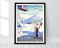 Vintage plagát Zima v Československu