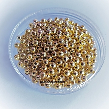 Korálky - korálky kovové 3mm 20gramov (Zlatá) - 14340602_