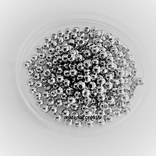 Korálky - korálky kovové 3mm 20gramov (Platina) - 14340627_
