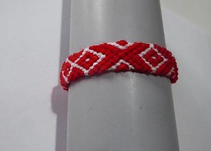 Náramky - červeno-biely náramok folk - 14340451_