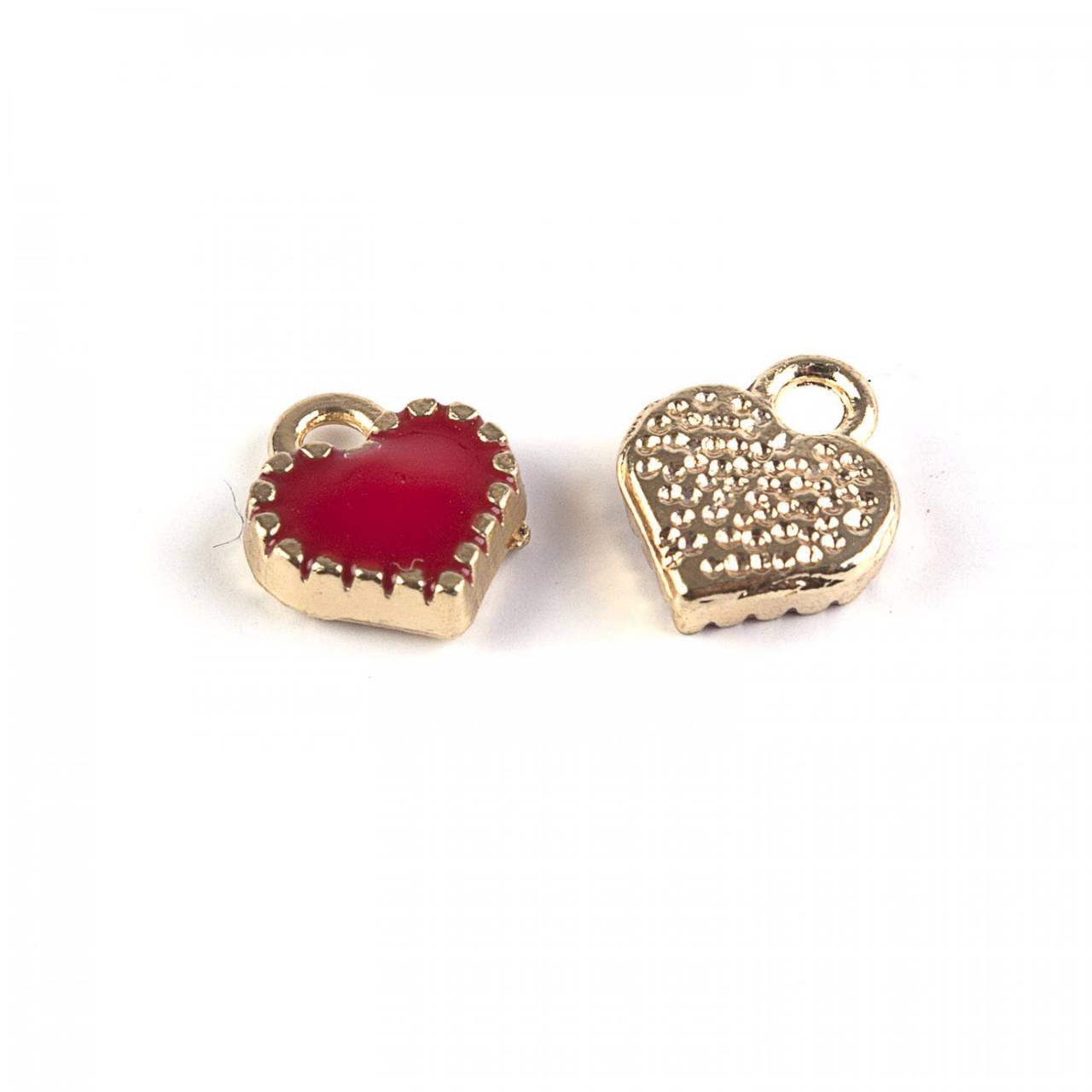 Kovový prívesok - smaltovaný, mini SRDIEČKO, 9x7 mm, (červené)