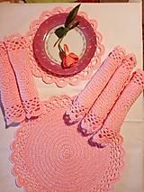 Úžitkový textil - Prestieranie - set 6+1 - Ružová - 14344090_