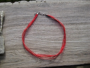 Komponenty - Viacvrstvová šnúrka na náhrdelník, 1 ks (červená) - 14343679_