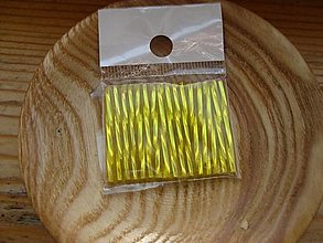 Korálky - Sklenené korálky trubičky, balenie 16 ks (žlté točené 30mm) - 14344045_