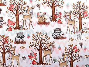 Textil - Bavlnená látka lesné zvieratká - 14342792_