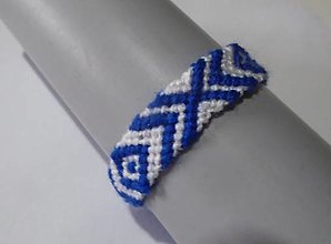 Náramky - bielo-modrý náramok folk väčší - 14343336_