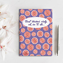 Papiernictvo - Zápisník s netoxickou pozitivitou Floral - mandarininky - 14343176_