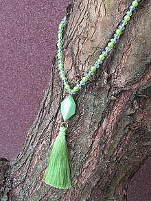 Náhrdelníky - Zelený náhrdelník III - 14343974_