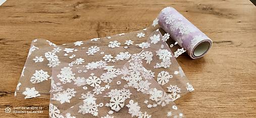 Galantéria - 	Tyl 15 cm snehové vločky - Fialkový - 14346051_