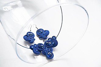 Sady šperkov - Jemná modrá Luiza - šujtášový set - 14346216_