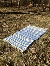 Úžitkový textil - Modro-sivomodro-prírodný koberec - 14350257_