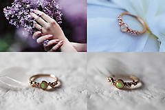 Prstene - Zlatý prsteň s etiópskym opálom(ružové)- Bokeh Rose Gold Opal - 14348780_