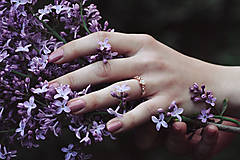 Prstene - Zlatý prsteň s etiópskym opálom(ružové)- Bokeh Rose Gold Opal - 14348784_