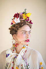 Ozdoby do vlasov - Boho čelenka "Frida" - tulipán v záhrade - 14350732_