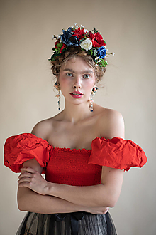 Ozdoby do vlasov - Boho čelenka "Frida" - slovanská svadba - 14350687_