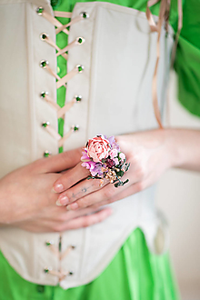 Prstene - Kvetinový prsteň "brieždenie v ružovej záhrade" - 14351403_
