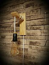 Svietidlá - Retro svietidlá s lanom-Smrek retro objímka-biely kábel a LED Vintage žiarovka - 14351442_