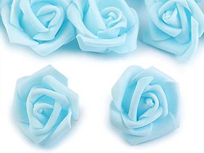 Iný materiál - dekoračné penové ruže 3cm (Modrá) - 14348200_