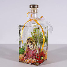 Nádoby - Maľovaná fľaša s príbehom Marhuľový strom - 14351270_