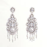 Náušnice - Luxusné krajkované náušnice s visiacimi perličkami (Ag925) - 14352292_