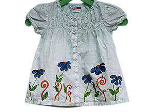 Detské oblečenie - Detské maľované šaty veľkosť 56 pre 1-2 mesačné babätko s kvetinkami - 14351586_