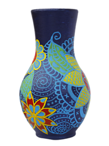Dekorácie - Veľká keramická ručne maľovaná váza Zentagle kvety - 14354073_