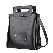 Veľké tašky - Kožená shopper bag taška MARATHON II z pravej kože – čierna (Čierna) - 14354819_