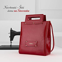 Veľké tašky - Kožená shopper bag taška MARATHON II z pravej kože – čierna (Červená) - 14354830_