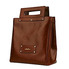 Veľké tašky - Kožená shopper bag taška MARATHON II z pravej kože – čierna (Hnedá) - 14354831_
