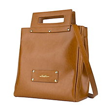 Veľké tašky - Kožená shopper bag taška MARATHON II z pravej kože – čierna (Meď/Bronz) - 14354832_