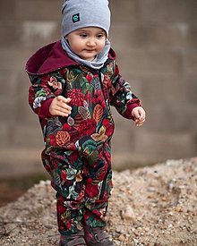 Detské oblečenie - Softshellový overal prechodný - kvety - 14354593_
