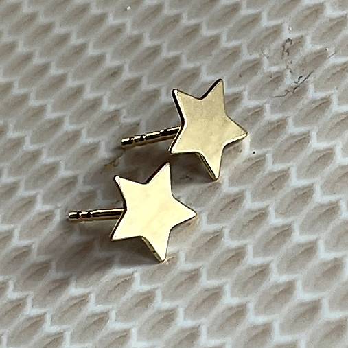 Star AG925 Gold Plated Stud Earrings / Náušnice Hviezdy AG925 pozlatené