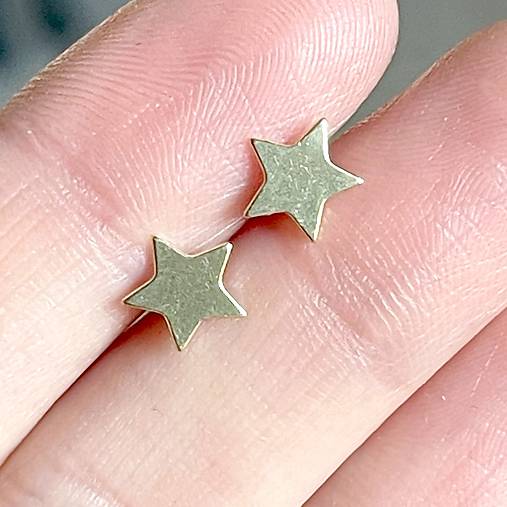 Star AG925 Gold Plated Stud Earrings / Náušnice Hviezdy AG925 pozlatené