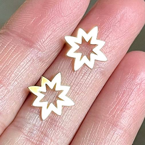 Star AG925 Gold Plated Stud Earrings / Náušnice Hviezdy AG925 pozlatené