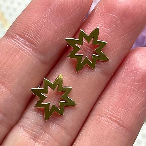 Star AG925 Gold Plated Stud Earrings / Náušnice Hviezdy AG925 pozlatené