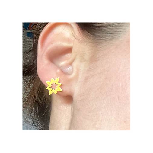 Star AG925 Gold Plated Stud Earrings / Náušnice Hviezdy AG925 pozlatené