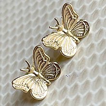 Náušnice - Butterfly AG925 Gold Plated Stud Earrings / Náušnice Motýľ AG925 pozlatené - 14357371_
